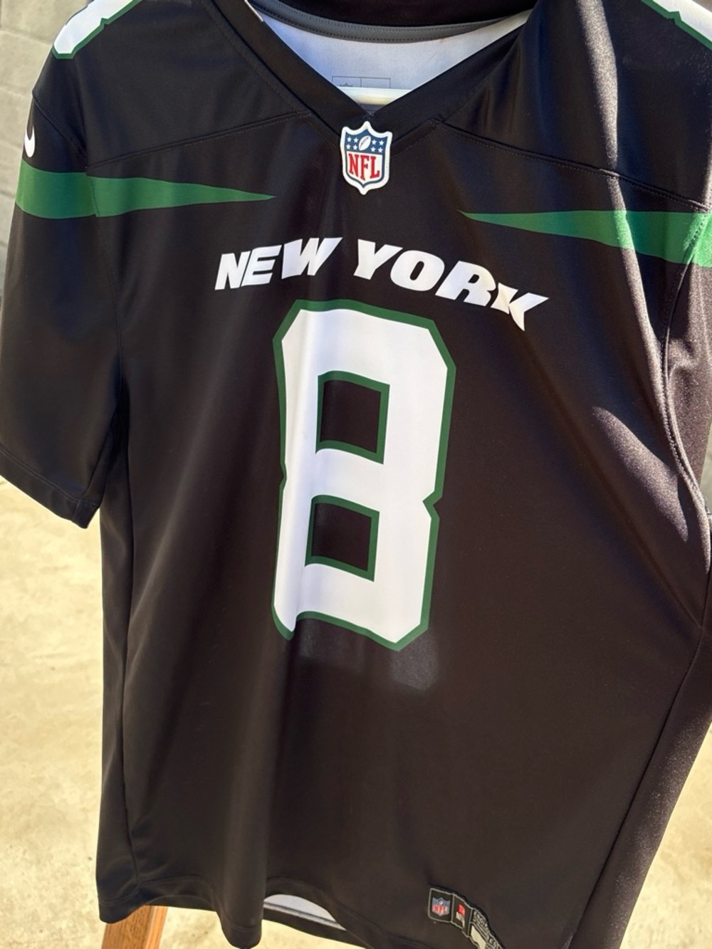 New York Black & Green Men's Football Jersey - Authentic NFL Style